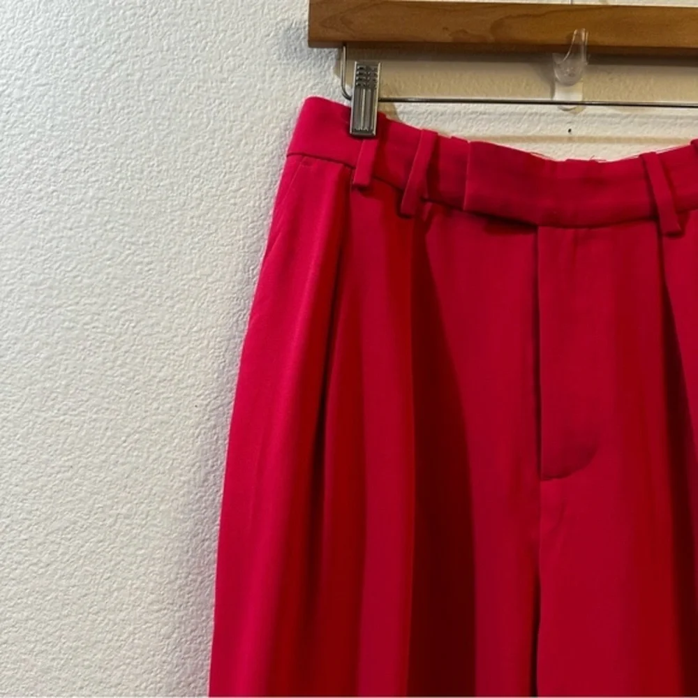 L'Academie Alise Trouser in Fuchsia Pink Size M High Rise Wide‎ Leg NWT